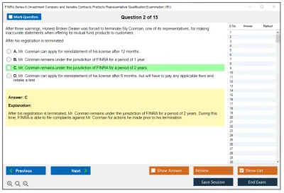 FINRA Series-6 Investment Company and Variable Contracts Products Representative Qualification Examination (IR) Practice test exam simulator test engine exam Prep practice test questions answers Image 2