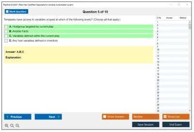RedHat EX407 Red Hat Certified Specialist in Ansible Automation exam Practice test exam simulator test engine exam Prep practice test questions answers Image 5