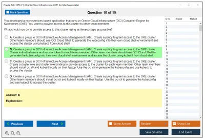 Oracle 1z0-1072-21 Oracle Cloud Infrastructure 2021 Architect Associate Practice test exam simulator test engine exam Prep practice test questions answers Image 10