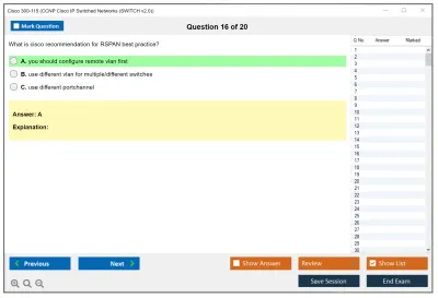 Cisco 300-115 CCNP Cisco IP Switched Networks (SWITCH v2.0) Practice test exam simulator test engine exam Prep practice test questions answers Image 16