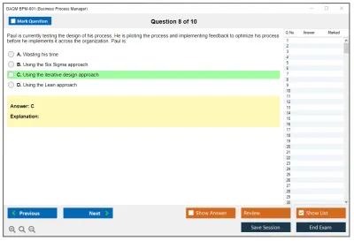 GAQM BPM-001 Business Process Manager (BPM) Practice test exam simulator test engine exam Prep practice test questions answers Image 8