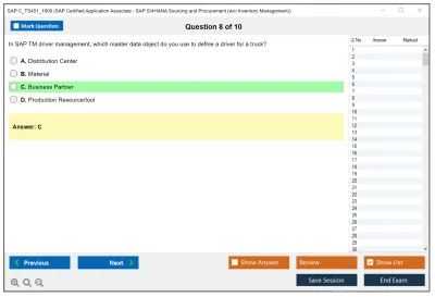 SAP C_TS451_1809 SAP Certified Application Associate - SAP S/4HANA Sourcing and Procurement (w/o Inventory Management) Practice test exam simulator test engine exam Prep practice test questions answers Image 8