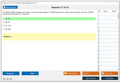 Huawei H19-371_V1.0 HCS-Pre-sales-Digital Power V1.0 Practice test exam simulator test engine exam Prep practice test questions answers Image 17