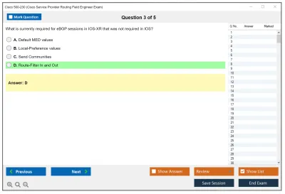 Cisco 500-230 Cisco Service Provider Routing Field Engineer Exam Practice test exam simulator test engine exam Prep practice test questions answers Image 3