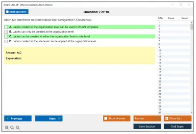 Juniper JN0-251 Mist AI - Associate (JNCIA-MistAI) Practice test exam simulator test engine exam Prep practice test questions answers Image 2