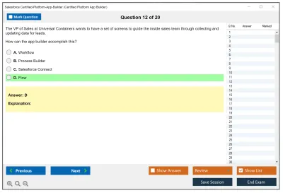 Salesforce Certified-Platform-App-Builder Salesforce Certified Platform App Builder Practice test exam simulator test engine exam Prep practice test questions answers Image 12