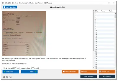 Qlik QSDA2021 Qlik Sense Data Architect Certification Exam - February 2021 Release Practice test exam simulator test engine exam Prep practice test questions answers Image 6