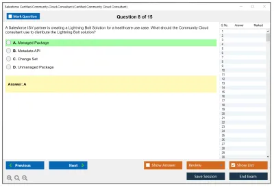 Salesforce Certified-Community-Cloud-Consultant Salesforce Certified Community Cloud Consultant Practice test exam simulator test engine exam Prep practice test questions answers Image 8