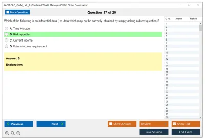 AAFM GLO_CWM_LVL_1 Chartered Wealth Manager (CWM) Global Examination Practice test exam simulator test engine exam Prep practice test questions answers Image 17