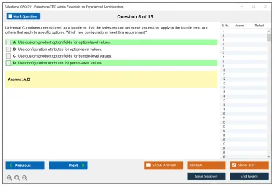Salesforce CPQ-211 Salesforce CPQ Admin Essentials for Experienced Administrators Practice test exam simulator test engine exam Prep practice test questions answers Image 5