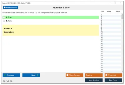 Huawei H31-124_V2.0 HCIP-Carrier IP V2.0 Practice test exam simulator test engine exam Prep practice test questions answers Image 9