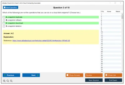 Alibaba Cloud ACA-Cloud1 ACA Cloud Computing Associate Practice test exam simulator test engine exam Prep practice test questions answers Image 3