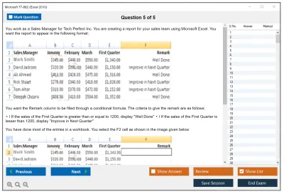 Microsoft 77-882 Excel 2010 Practice test exam simulator test engine exam Prep practice test questions answers Image 5