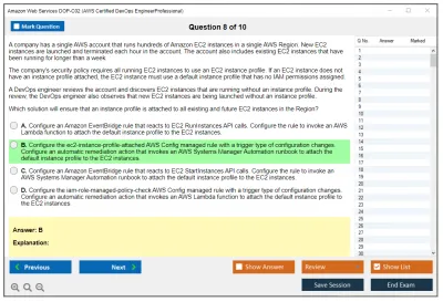 Amazon Web Services DOP-C02 AWS Certified DevOps Engineer - Professional Practice test exam simulator test engine exam Prep practice test questions answers Image 8
