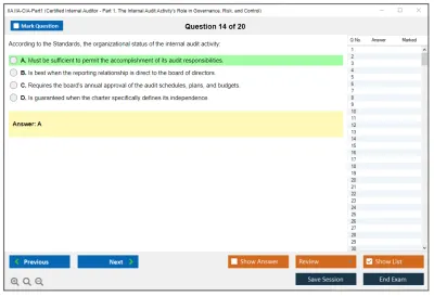 IIA IIA-CIA-Part1 Essentials of Internal Auditing Practice test exam simulator test engine exam Prep practice test questions answers Image 14
