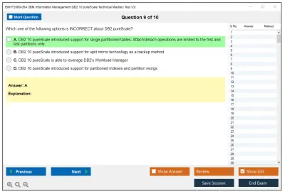 IBM P2090-054 IBM Information Management DB2 10 pureScale Technical Mastery Test v3 Practice test exam simulator test engine exam Prep practice test questions answers Image 9