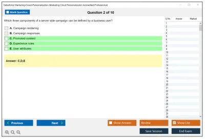 Salesforce Marketing-Cloud-Personalization Marketing Cloud Personalization Accredited Professional Practice test exam simulator test engine exam Prep practice test questions answers Image 2