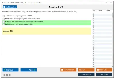 SAS Institute A00-260 SAS Data Integration Development Practice test exam simulator test engine exam Prep practice test questions answers Image 1