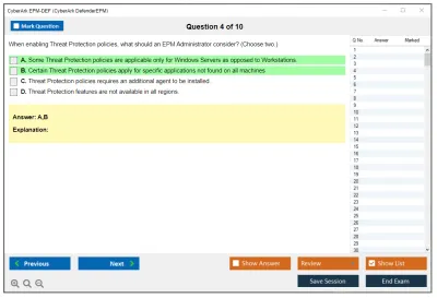 CyberArk EPM-DEF CyberArk Defender - EPM Practice test exam simulator test engine exam Prep practice test questions answers Image 4