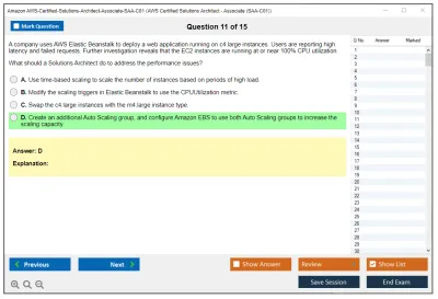Amazon AWS AWS-Certified-Solutions-Architect-Associate-SAA-C01 AWS Certified Solutions Architect - Associate (SAA-C01) Practice test exam simulator test engine exam Prep practice test questions answers Image 11