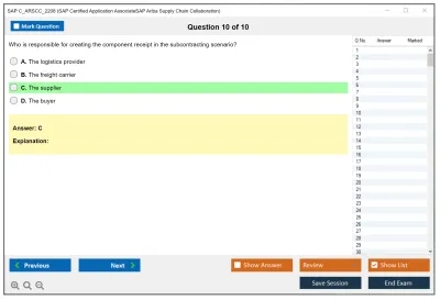 SAP C_ARSCC_2208 SAP Certified Application AssociateSAP Ariba Supply Chain Collaboration Practice test exam simulator test engine exam Prep practice test questions answers Image 10