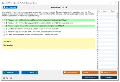 CompTIA PT0-001 CompTIA PenTest+ Certification Exam Practice test exam simulator test engine exam Prep practice test questions answers Image 7