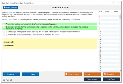 Slack Slack-Certified-Admin Slack Certified Admin Exam Practice test exam simulator test engine exam Prep practice test questions answers Image 1