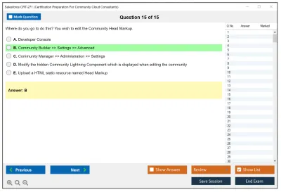 Salesforce CRT-271 Salesforce Certification Preparation For Community Cloud Consultants Practice test exam simulator test engine exam Prep practice test questions answers Image 15
