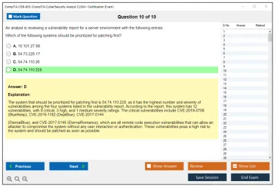 CompTIA CS0-003 CompTIA CyberSecurity Analyst CySA+ Certification Exam Practice test exam simulator test engine exam Prep practice test questions answers Image 10