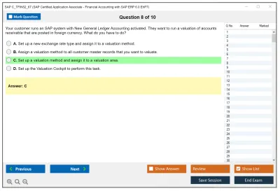 SAP C_TFIN52_67 SAP Certified Associate - Financial Accounting with SAP ERP 6.0 EhP7 Practice test exam simulator test engine exam Prep practice test questions answers Image 8