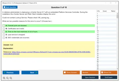 VMware 2V0-21.19 Professional vSphere 6.7 Exam 2019 Practice test exam simulator test engine exam Prep practice test questions answers Image 5