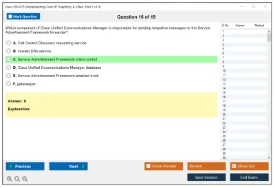 Cisco 300-075 Implementing Cisco IP Telephony &amp; Video, Part 2 v1.0 Practice test exam simulator test engine exam Prep practice test questions answers Image 16