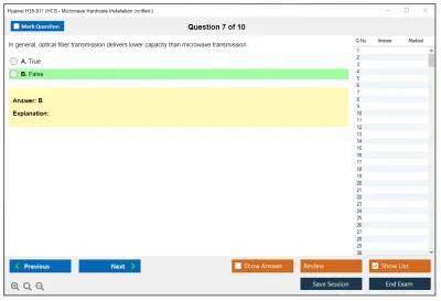 Huawei H35-911 HCS - Microwave Hardware Installation (written) Practice test exam simulator test engine exam Prep practice test questions answers Image 7
