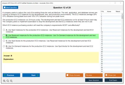 Amazon AWS SAA-C03 AWS Certified Solutions Architect - Associate (SAA-C03) Practice test exam simulator test engine exam Prep practice test questions answers Image 12
