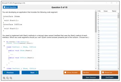 Microsoft 70-483 Programming in C# Practice test exam simulator test engine exam Prep practice test questions answers Image 5