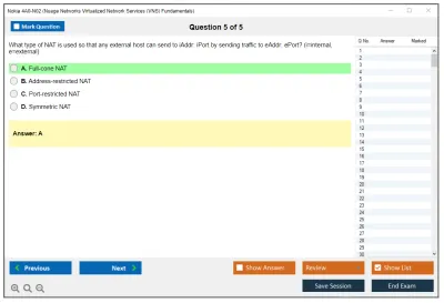 Nokia 4A0-N02 Nuage Networks Virtualized Network Services (VNS) Fundamentals Practice test exam simulator test engine exam Prep practice test questions answers Image 5