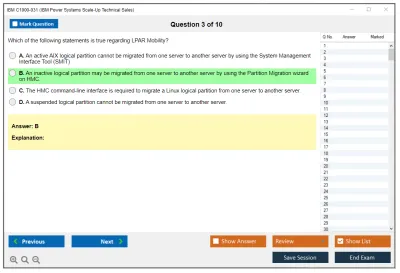 IBM C1000-031 IBM Power Systems Scale-Up Technical Sales Practice test exam simulator test engine exam Prep practice test questions answers Image 3