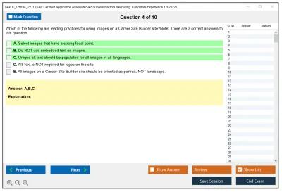 SAP C_THR84_2211 SAP Certified Application AssociateSAP SuccessFactors Recruiting: Candidate Experience 1H/2022 Practice test exam simulator test engine exam Prep practice test questions answers Image 4