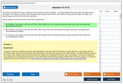 Adobe AD0-E718 Adobe Commerce Architect Master Practice test exam simulator test engine exam Prep practice test questions answers Image 10