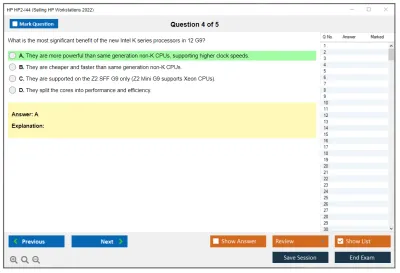 HP HP2-I44 Selling HP Workstations 2022 Practice test exam simulator test engine exam Prep practice test questions answers Image 4