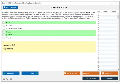 Cisco 644-066 Cisco Routing and Switching Solutions Specialist Practice test exam simulator test engine exam Prep practice test questions answers Image 5
