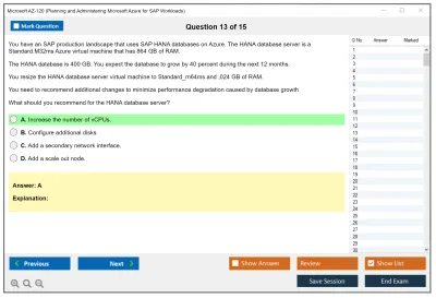 Microsoft AZ-120 Planning and Administering Microsoft Azure for SAP Workloads Practice test exam simulator test engine exam Prep practice test questions answers Image 13