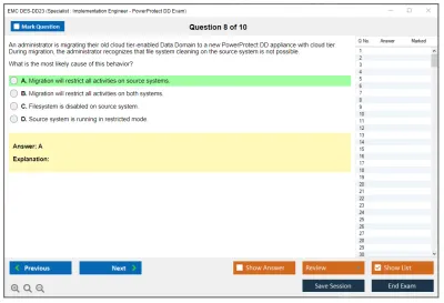 EMC DES-DD23 Specialist : Implementation Engineer - PowerProtect DD Exam Practice test exam simulator test engine exam Prep practice test questions answers Image 8
