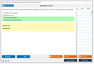 SAP C_TS462_2021 SAP Certified Application AssociateSAP S/4HANA Sales 2021 Practice test exam simulator test engine exam Prep practice test questions answers Image 4