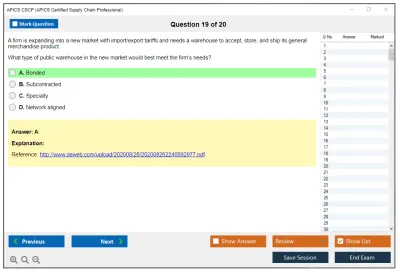 APICS CSCP Certified Supply Chain Professional Exam Practice test exam simulator test engine exam Prep practice test questions answers Image 19