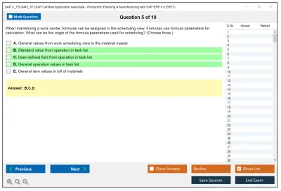 SAP C_TSCM42_67 SAP Certified Application Associate - Production Planning &amp; Manufacturing with SAP ERP 6.0 EHP7 Practice test exam simulator test engine exam Prep practice test questions answers Image 5