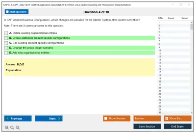SAP C_S4CPR_2302 SAP Certified Application AssociateSAP S/4HANA Cloud (public)Sourcing and Procurement Implementation Practice test exam simulator test engine exam Prep practice test questions answers Image 4