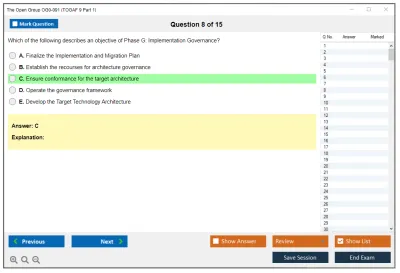 The Open Group OG0-091 TOGAF 9 Part 1 Practice test exam simulator test engine exam Prep practice test questions answers Image 8