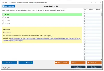 EMC DES-1D12 Specialist - Technology Architect Midrange Storage Solutions Exam Practice test exam simulator test engine exam Prep practice test questions answers Image 9