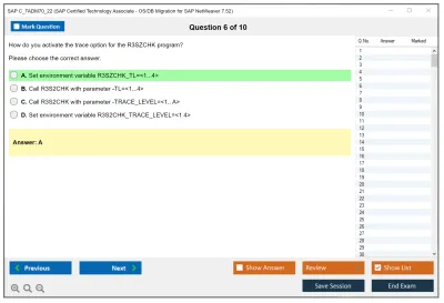 SAP C_TADM70_22 SAP Certified Technology Associate - OS/DB Migration for SAP NetWeaver 7.52 Practice test exam simulator test engine exam Prep practice test questions answers Image 6
